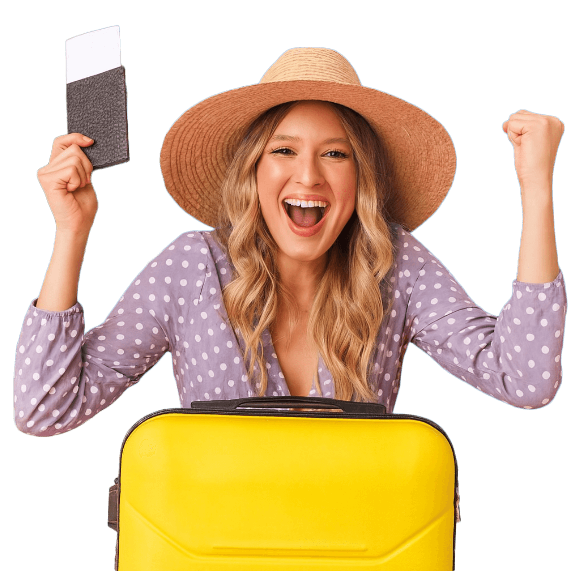 Mujer lista para salir de viaje